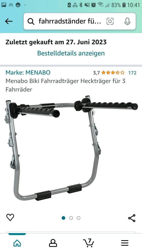 Fahrradständer, Heckträger von Menabo Biki in Hoppstädten-Weiersbach