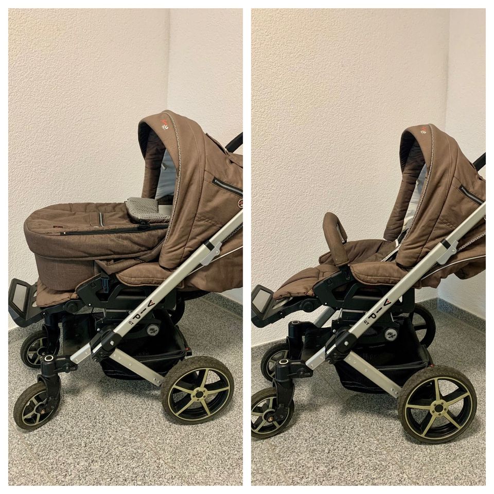 *TOP* Kinderwagen Hartan VIP GT coffee melange inkl. Zubehör in Korb