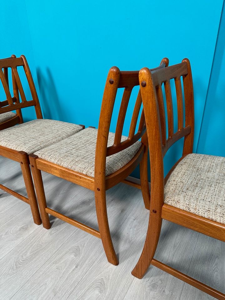 Dänische Teak Esszimmer-Stühle J. Andersen für Uldum, 60er 70er in Mülsen