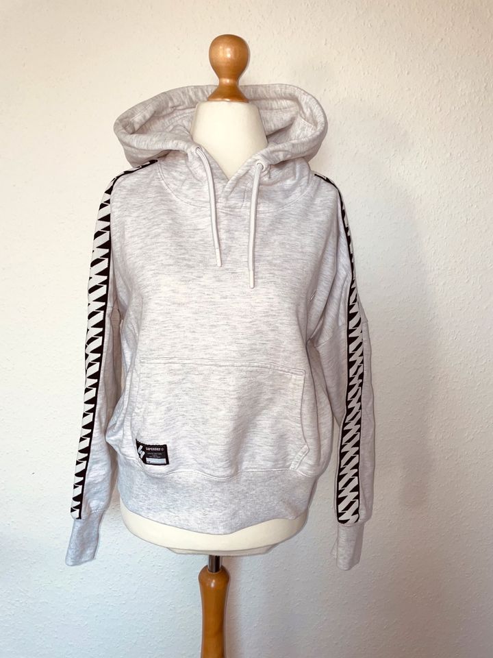 Superdry Oversize Hoodie Pulli Pullover Kuschlig 42 weiß grau in Hameln