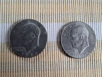 2 x 1 US Dollar Eisenhower von 1974 und 1976 Niedersachsen - Wedemark Vorschau