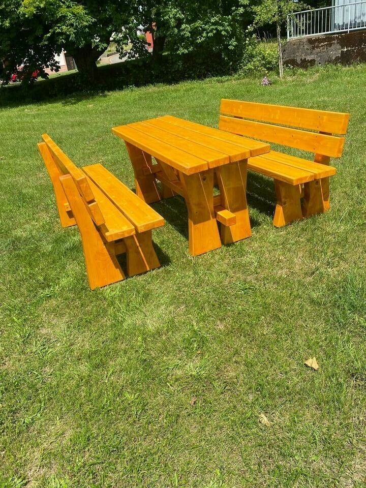 Holzgarnitur Holzbank Holztisch Gartenmöbel Holzmöbel Loungemöbel in