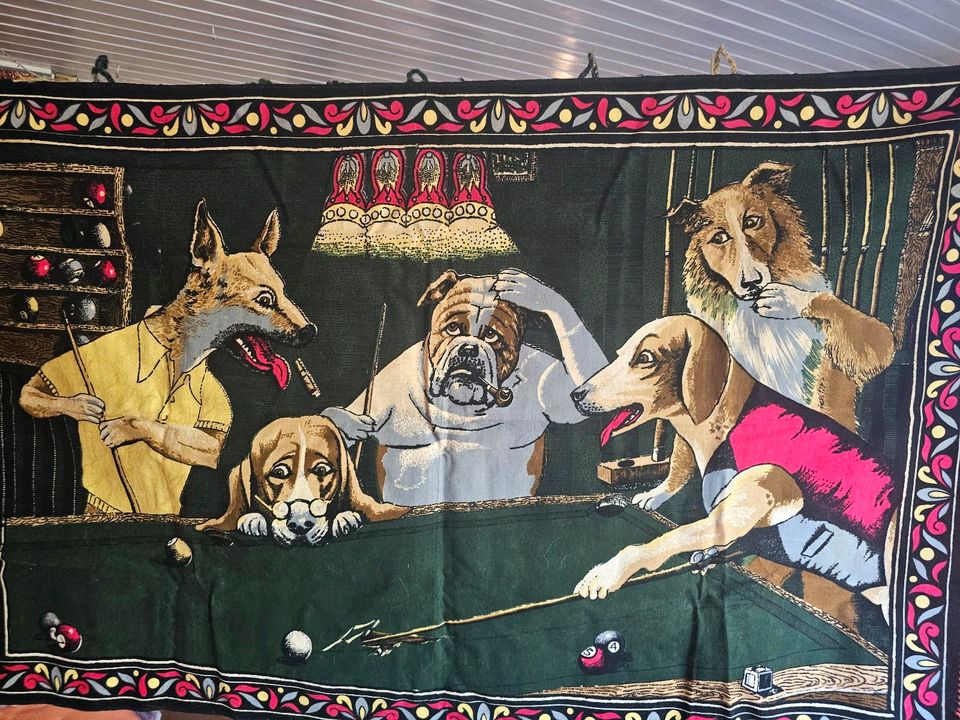 Stoffbild " 5 Hunde spielen Billiard " in Uetersen