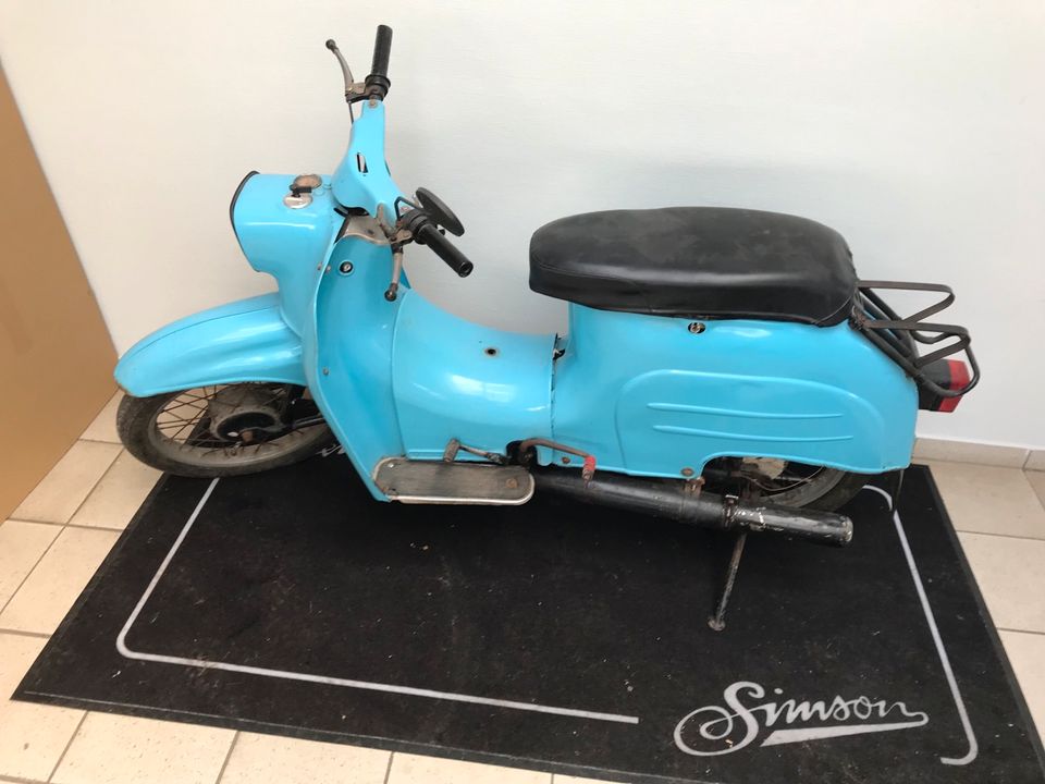 Simson KR51/1 Schwalbe Blau 1978 60km/h Papiere Versand Motor * in Calbe (Saale)