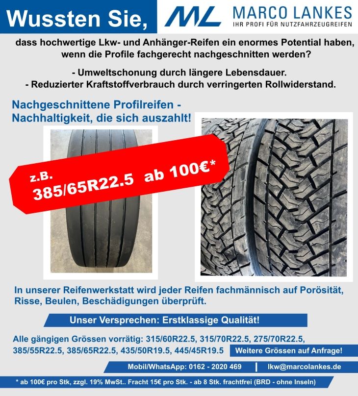 Nachgeschnittene Reifen: 445/45R19.5, 385/65R22.5, 445/65R22.5,.. in  Nordrhein-Westfalen - Krefeld | Gebrauchte Agrarfahrzeuge kaufen | eBay  Kleinanzeigen ist jetzt Kleinanzeigen