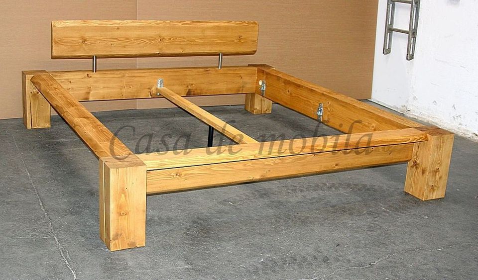 Holzbett Balken-bett TATRA Unikat 180x200x42cm Fichte massiv in Goslar