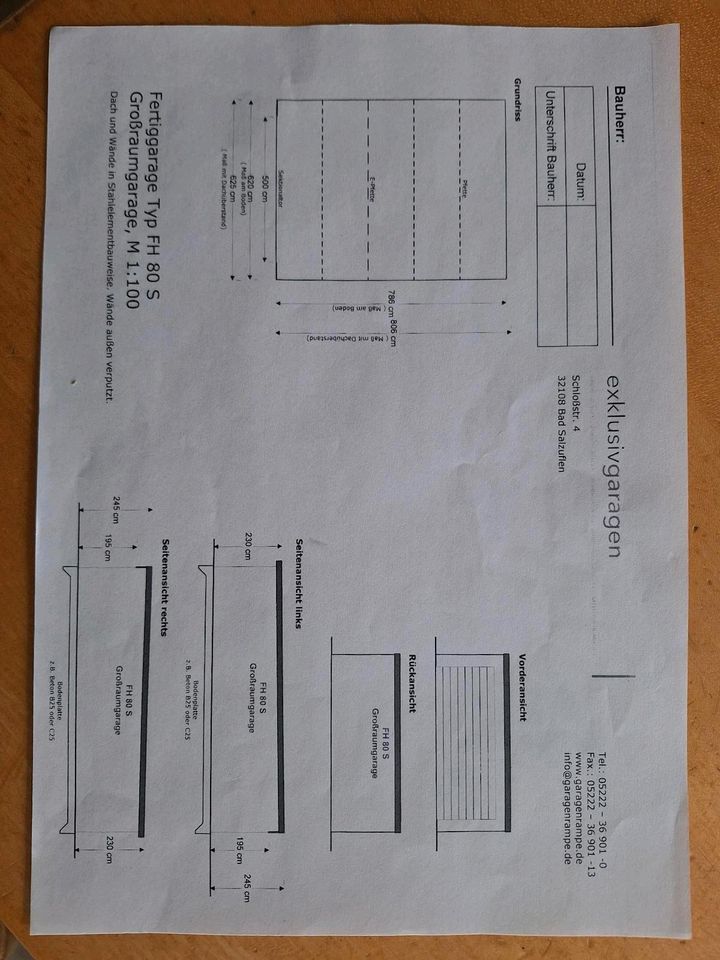 Garage Großraumgarage 6,25X8,06m Stahl Sandwich Bauweise in Tussenhausen