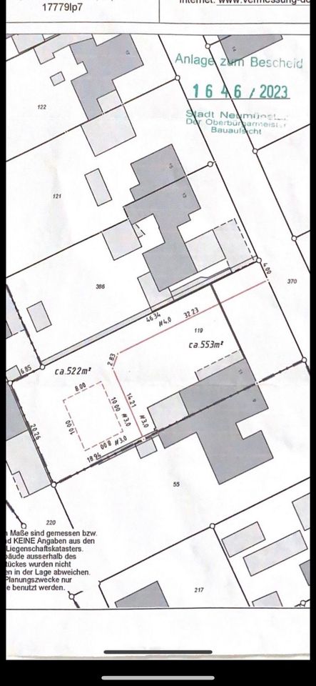 Grundstück zum Haus-Bau. ca. 522m2 Baugrundstück zwei Parkplätze. in Neumünster