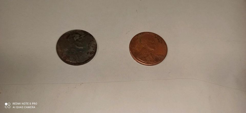 One cent 1943  mit S   und 1944 us Münzen in Duisburg