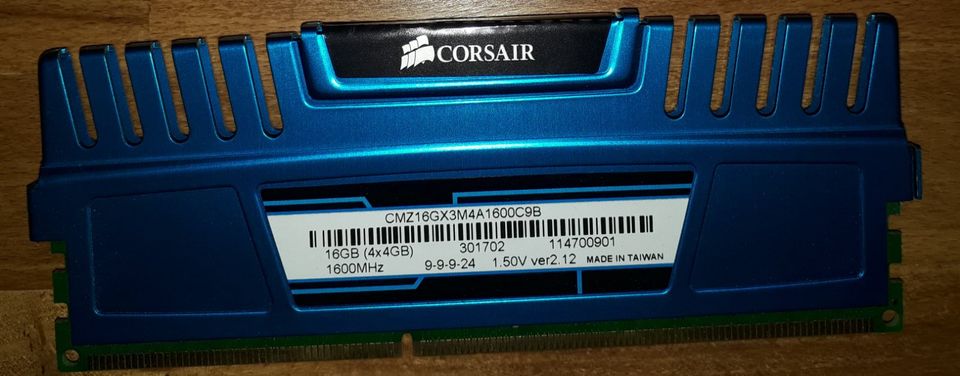16 GB (4x4GB) 1600Mhz DDR3 Arbeitsspeicher von Corsair in Panketal
