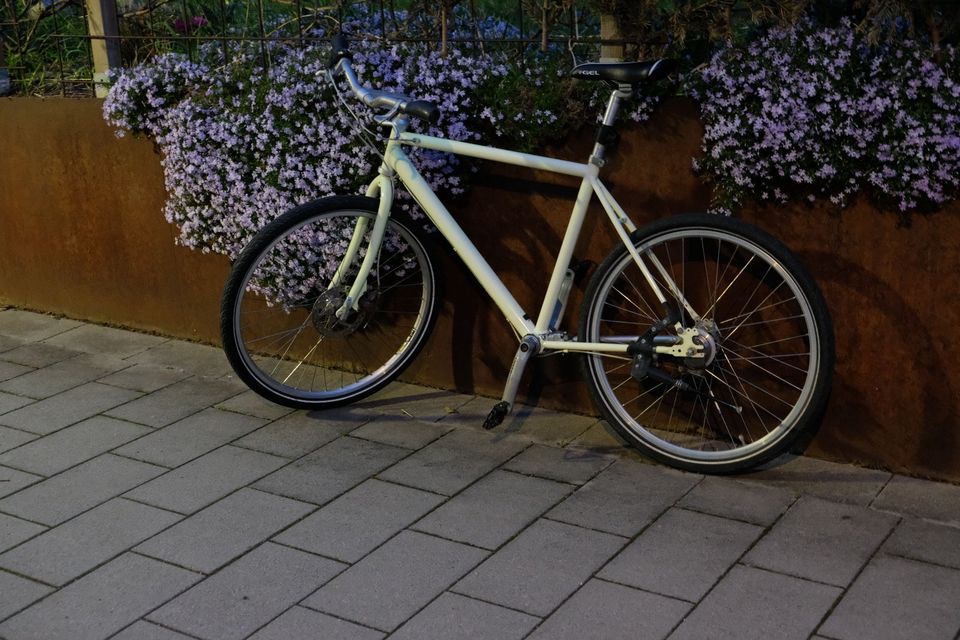 Extravagant urban bike (Kardan, Fluorescence) from Biomega in Heidelberg