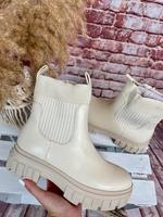 Wunderschöne robuste beige Boots mit Strickeinsatz Bochum - Bochum-Ost Vorschau