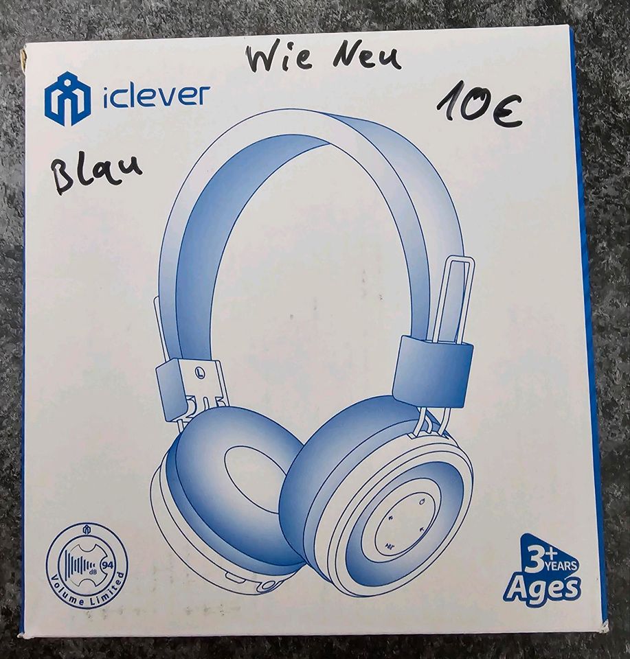 Iclever Bluetooth Kinder Kopfhörer Blau Topzustand in Düsseldorf