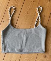 Zara Salbei grünes Crop  Top mit Perlen Träger Gr S Nordrhein-Westfalen - Krefeld Vorschau