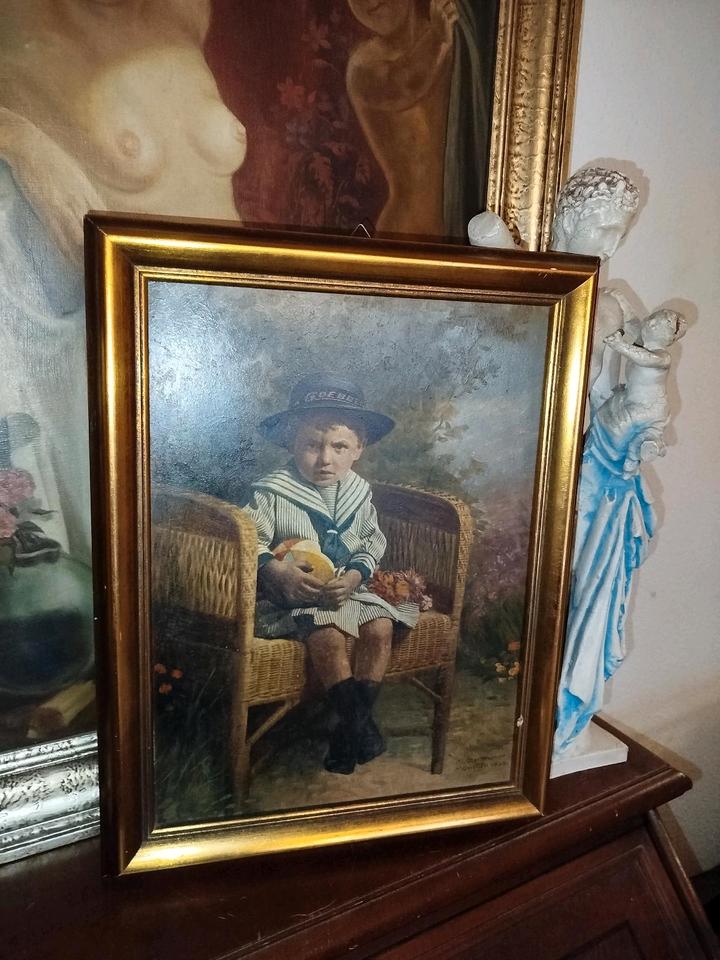 Schönes Antikes Portrait Bild Gemälde Ölgemälde Kein Druck in Dresden
