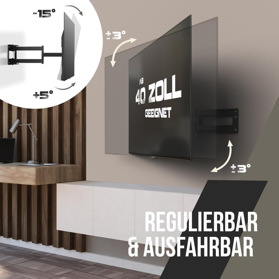 Fernsehhalterung  bis 65" flexibel 80cm ausfahrbar, schwenkbar in Bamberg