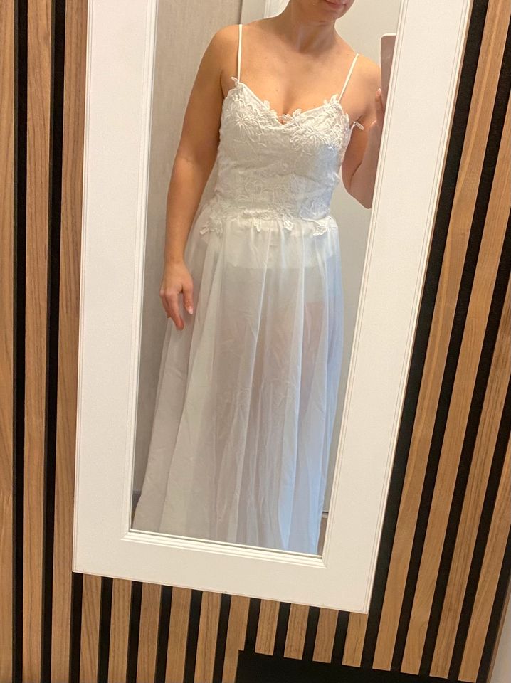 Brautkleid neu kurz mit Überrock Spitze Boho Strand in Mönchengladbach