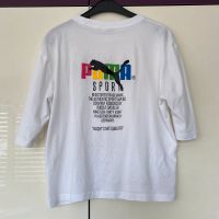 PUMA Sport T-Shirt weiß bunter Druck auf Rücken Leipzig - Engelsdorf Vorschau