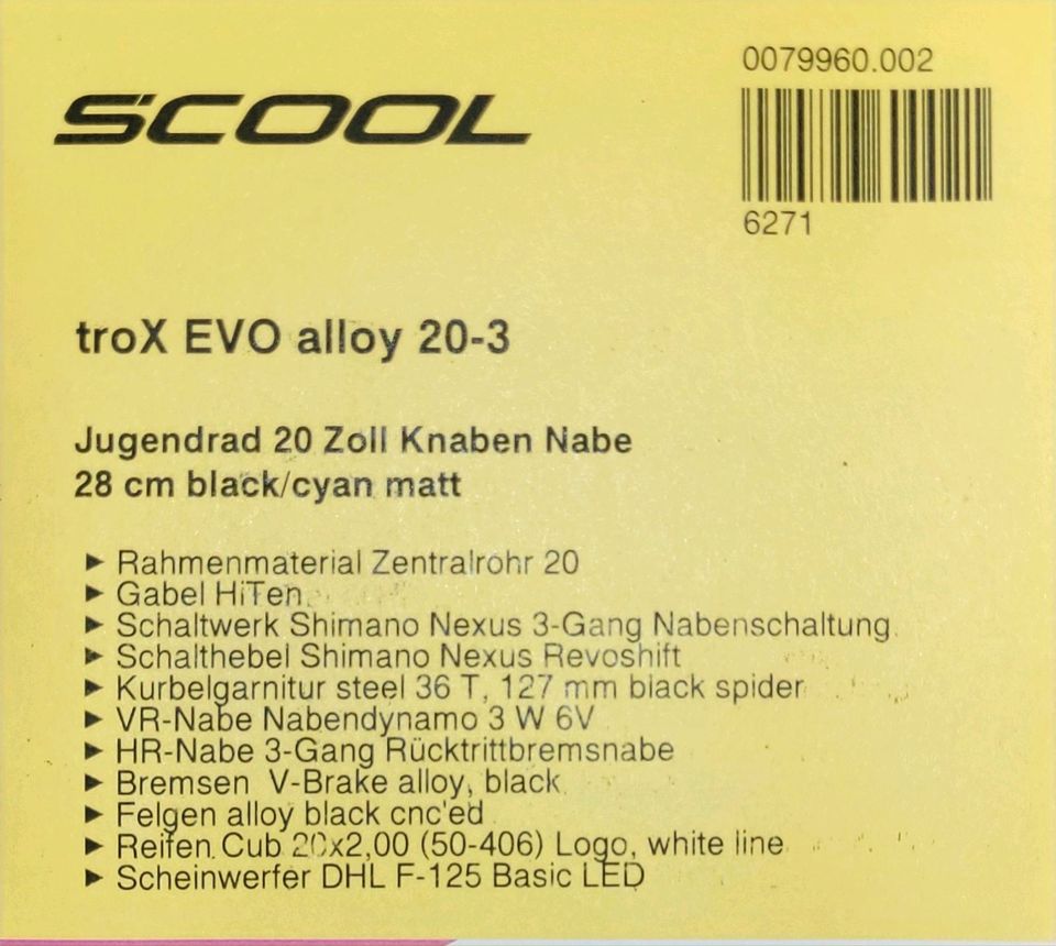 Scool troX EVO alloy 20 Zoll in Leipzig