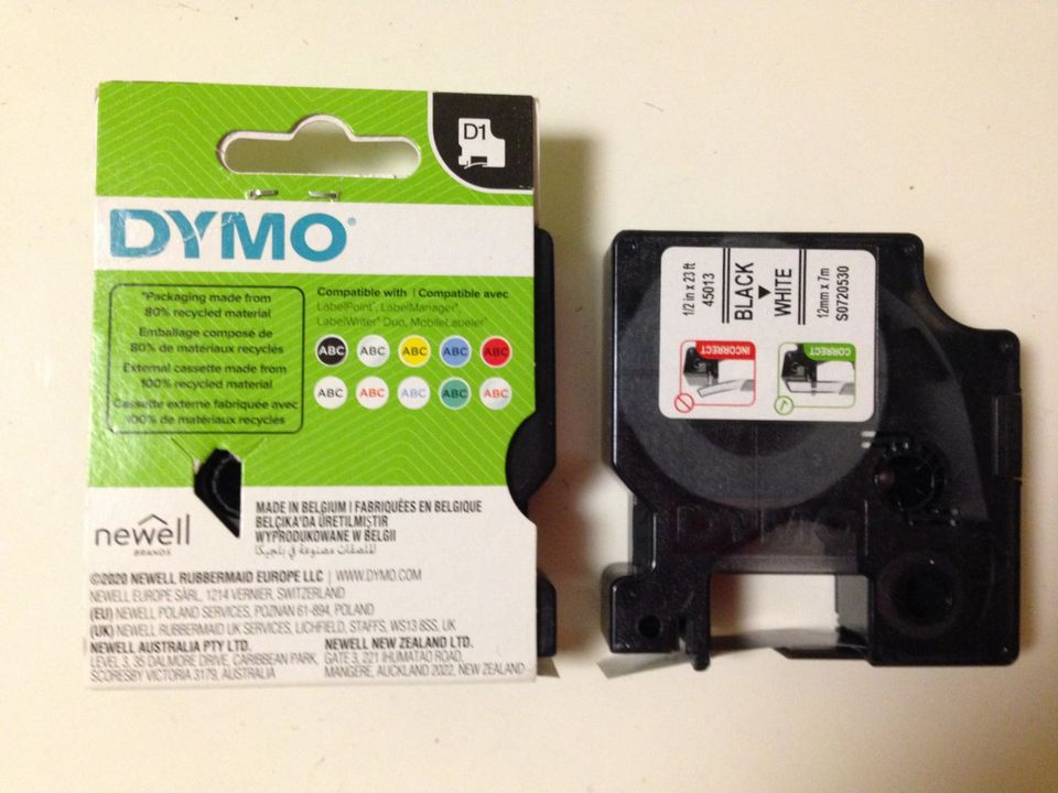 2 x Dymo Schriftband black to white in Issum