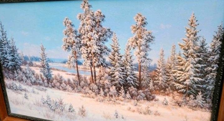 Gemälde - Schnee-Winterlandschaft - Tannenwald - im Holzrahmen in  Nordrhein-Westfalen - Moers | eBay Kleinanzeigen ist jetzt Kleinanzeigen