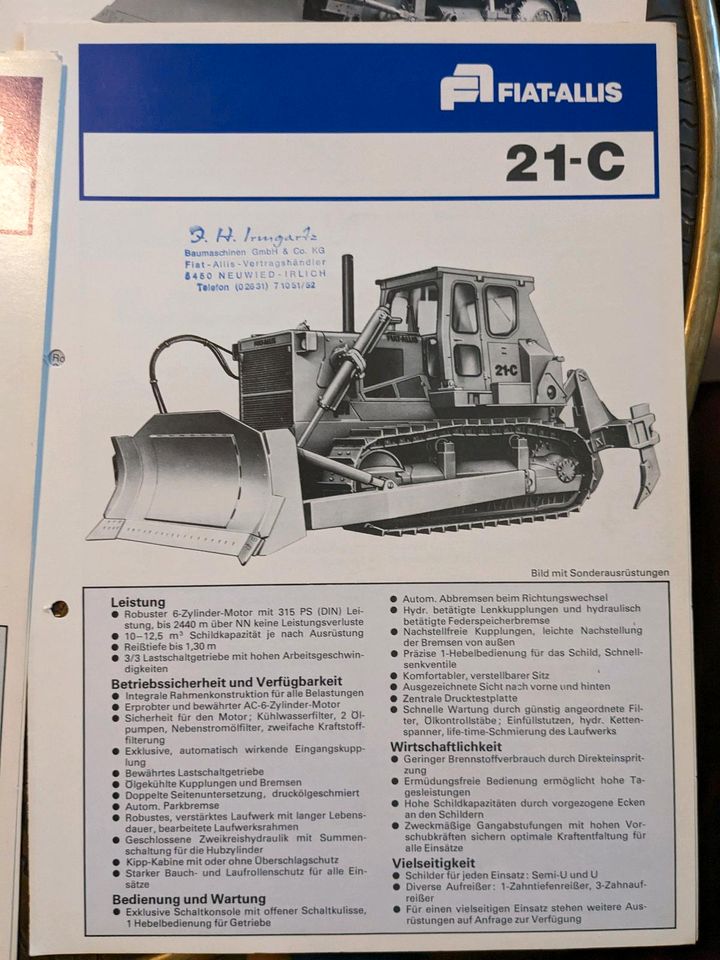 Fiat Allis Planierraupe 5 8 10 14 20 21 31 Prospekt Datenblatt 7x in Selters