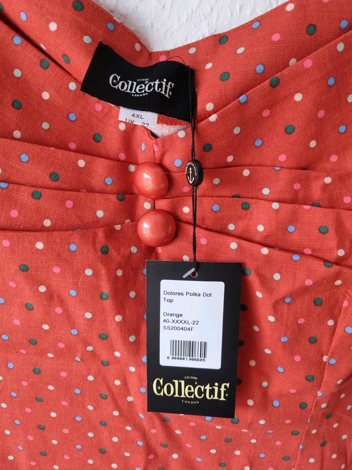 Collectif Dolores Polka Dot Top in Borken