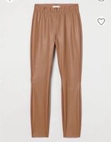 H&M Leggings aus Lederimitat Gr. 42 dunkelbeige/ Cognac Hessen - Mühltal  Vorschau