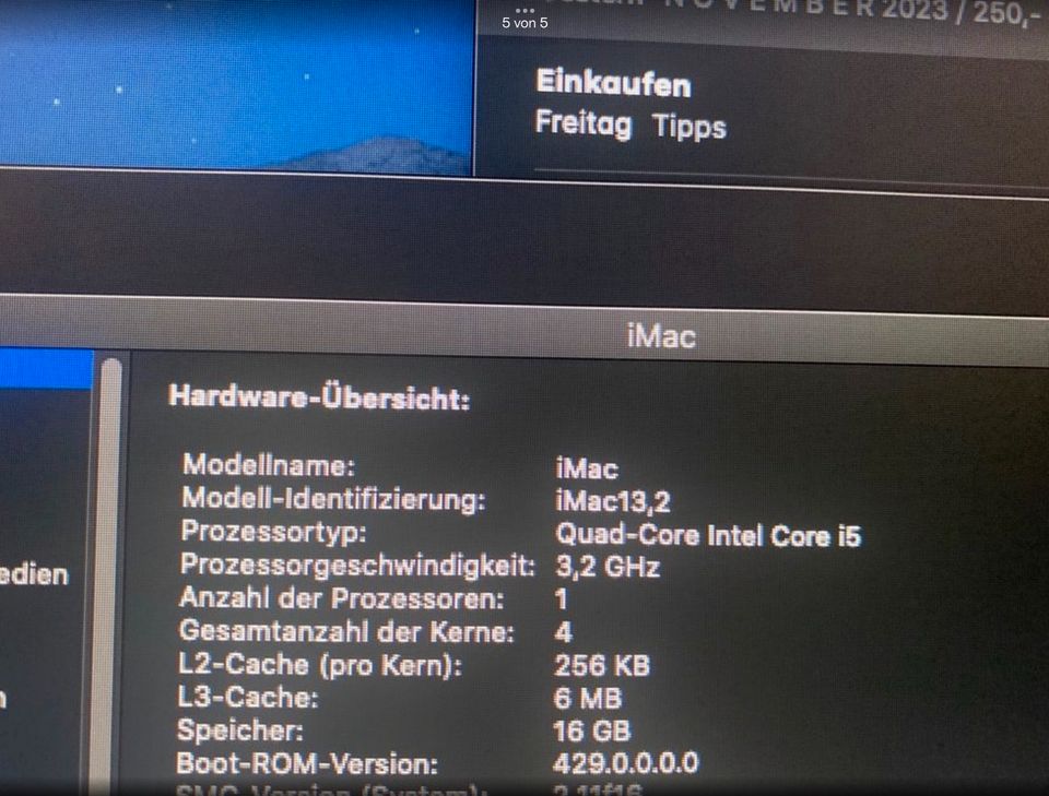 Apple Mac Catalina 2012  27 Zoll / 16GB RAM / 250Gb Festplatte in Walderbach