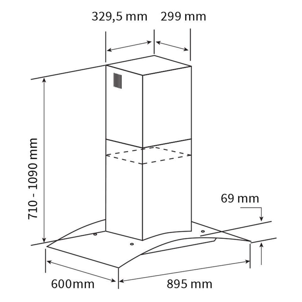 1. Wahl Dunstabzugshaube, Inselhaube 90cm SINUS-INSEL-HC in Pettstadt