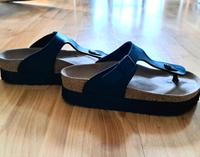 Birkenstock Papillio Gizeh Grooved Vegan 1018546 Schwarz Plateau Mitte - Wedding Vorschau