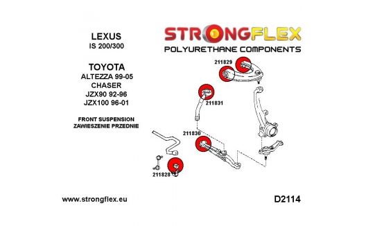 Lexus IS 200/300 99-05 Fahrwerk Buchsen Kit STREET STRONGFLEX in Enger