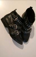 Biker Boots 39 Kunstleder Schnallen Nieten schwarz Stiefeletten S Rheinland-Pfalz - Mayen Vorschau