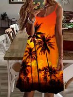 Lagenlook Palmen Kleid 4XL orange 52/54 - Einzelstück Strandkleid Nordrhein-Westfalen - Dormagen Vorschau