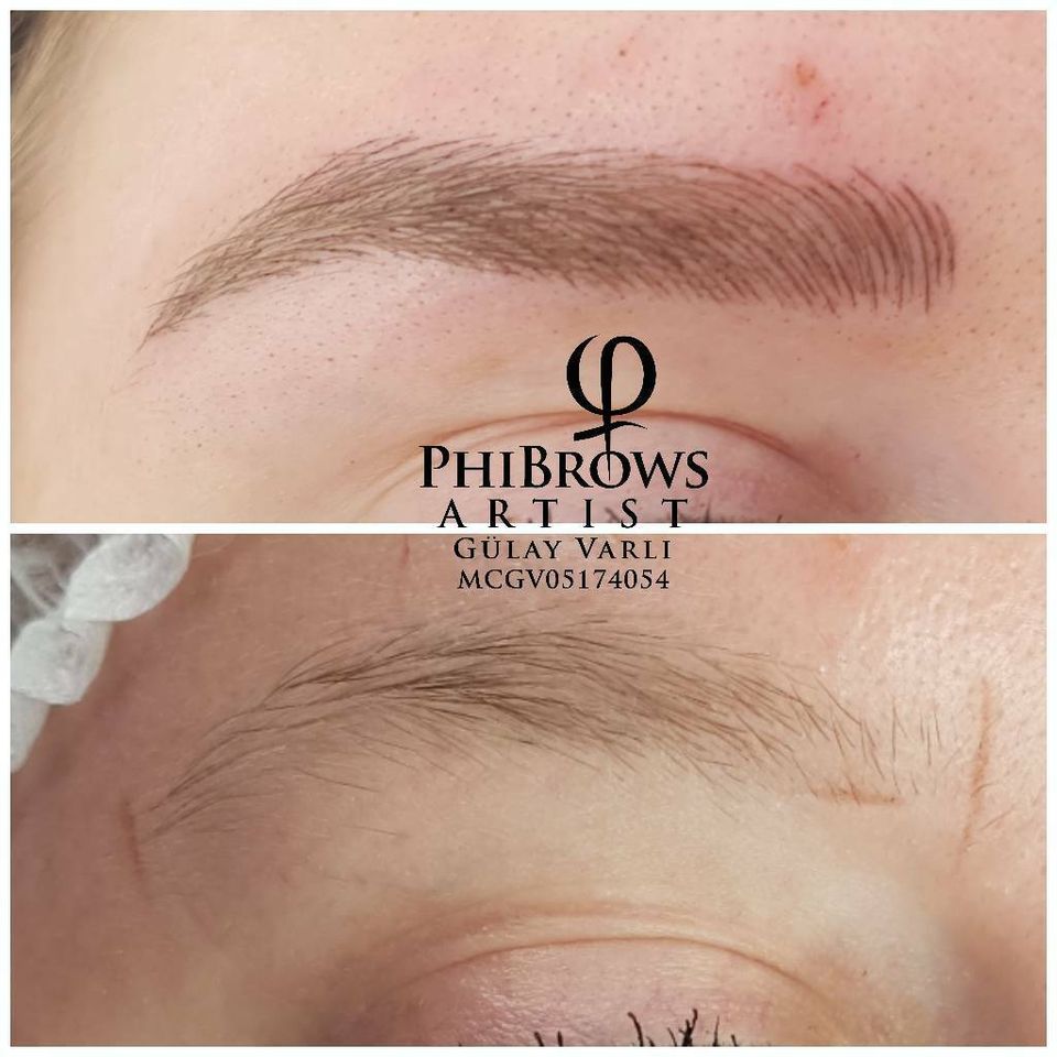 Microblading der Augenbrauen mit der Härchenzeichnung v.Phibrows in Regensburg