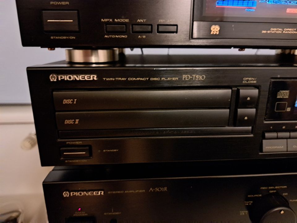 Pioneer Hifi Anlage, Vintage, Doppel CD, Tuner, Verstärker, Fernb in Dresden