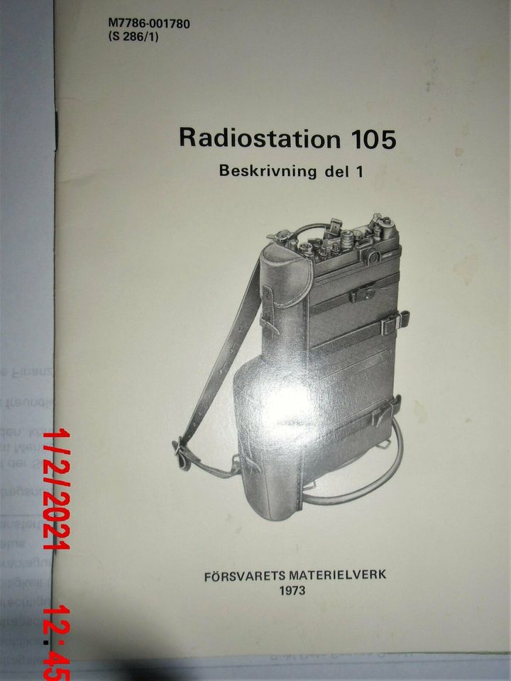 Bedienungsanleitung Radiostation 105-Tornister-Funkgeraet in Krefeld