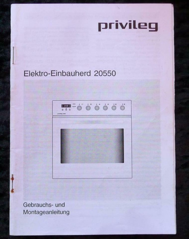 Gebrauchs- und Montageanleitung für Privileg Elektro-Einbauherd in Niederfischbach