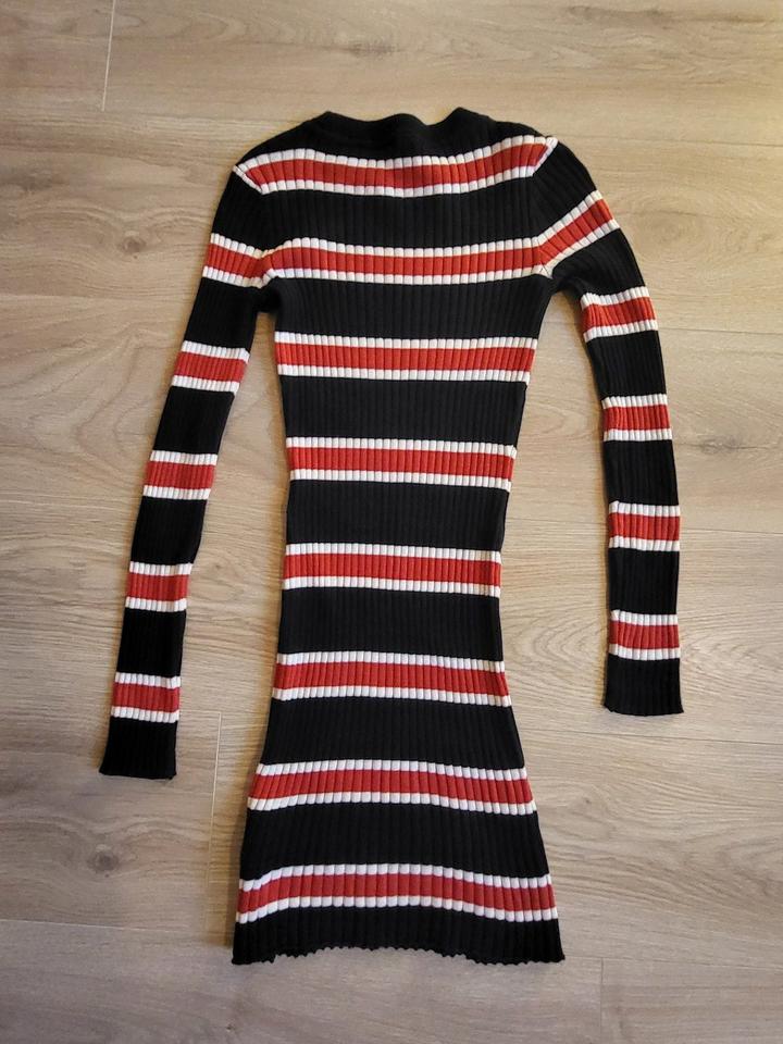 Strickkleid, Langarmkleid, Damen H&M, blau/weiß/rot, Gr. 32 in Drebach