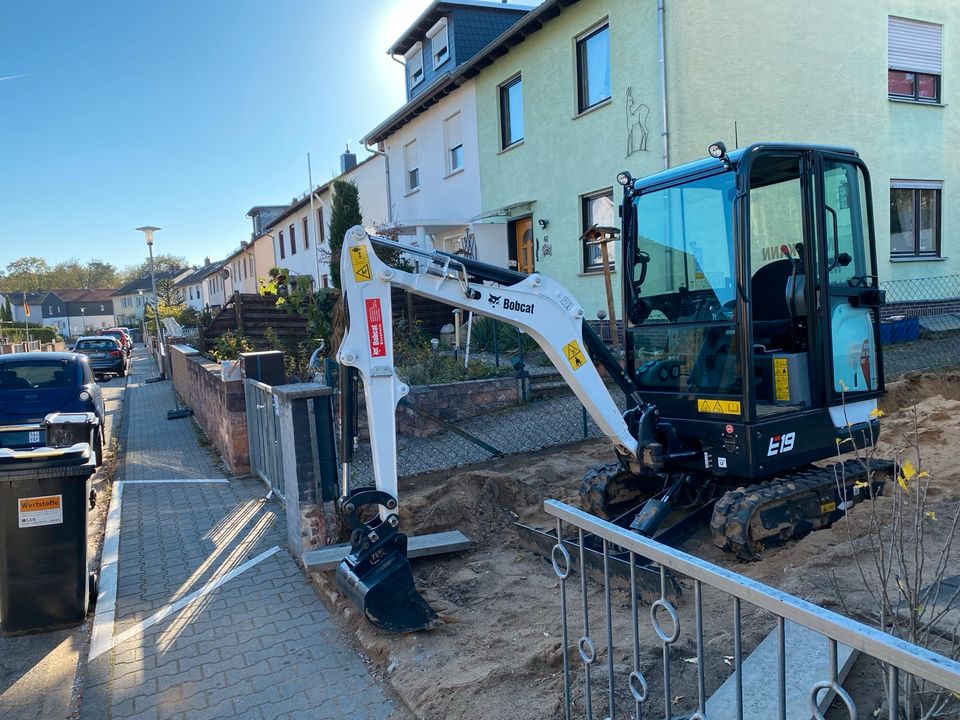 Bagger mieten (BOBCAT E19) seriös und zuverlässig in Darmstadt