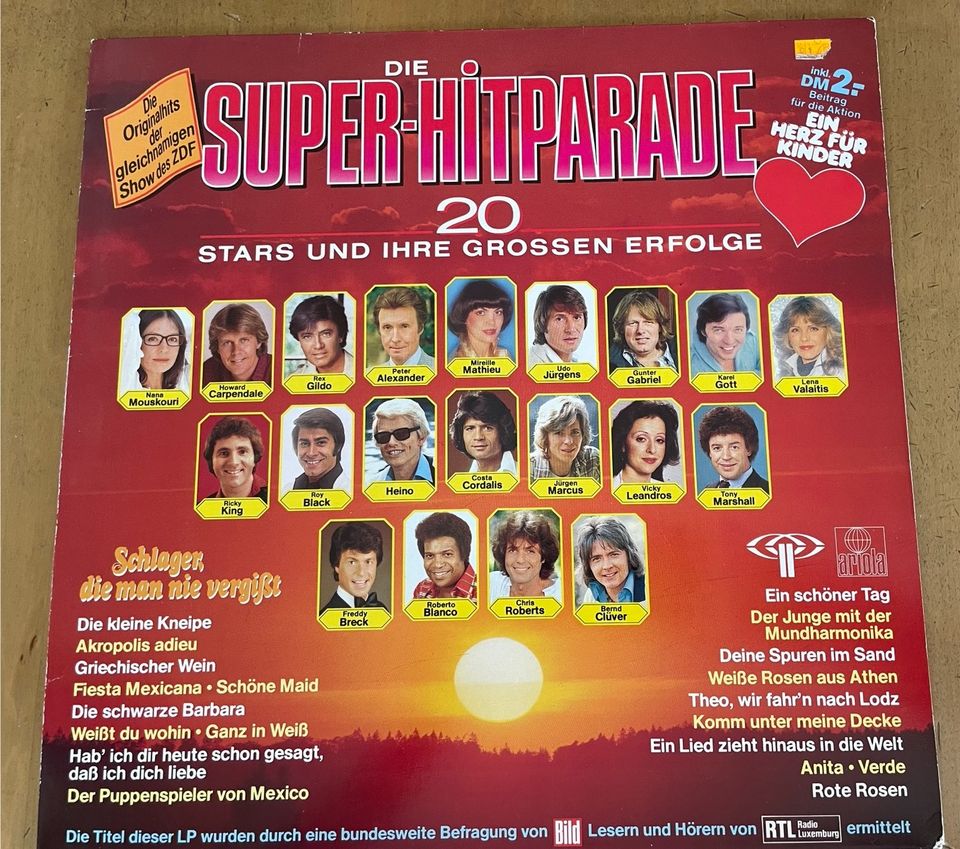 Die Super-Hitparade 20 Stars u.ihre großen Erfolge LP 1982 in Passau