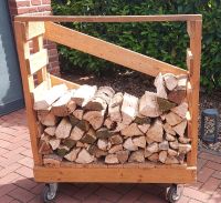 Holzwagen für Holz-Scheite mit Räder sowie ein Eichenholzklotz Niedersachsen - Dörverden Vorschau