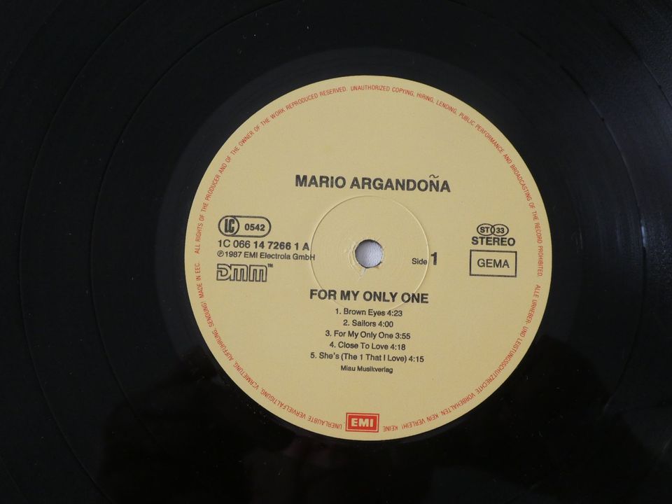 Schallplatte LP Vinyl Mario Argandoña – For My Only One OIS in Köln