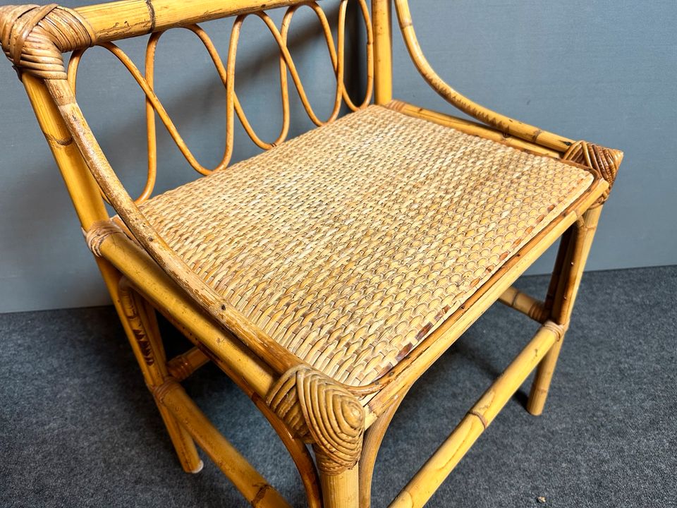 Schreibtisch Sessel 70er 80er Bambus Korbgeflecht in Bremerhaven