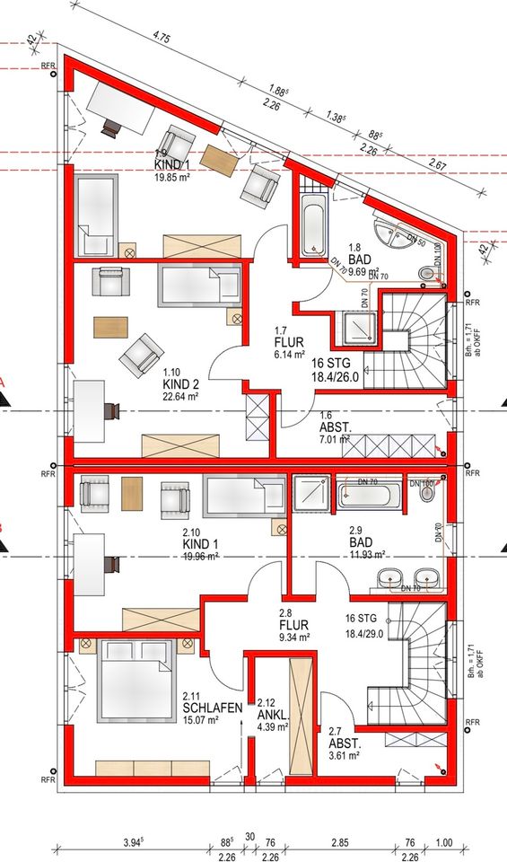 Zwei Doppelhaushälften mit jeweils 170m² zu vermieten in Bünde