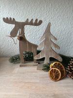 Weihnachtsdeko Tannenbaum und Hirsch / Rentier Holz Nordrhein-Westfalen - Hennef (Sieg) Vorschau