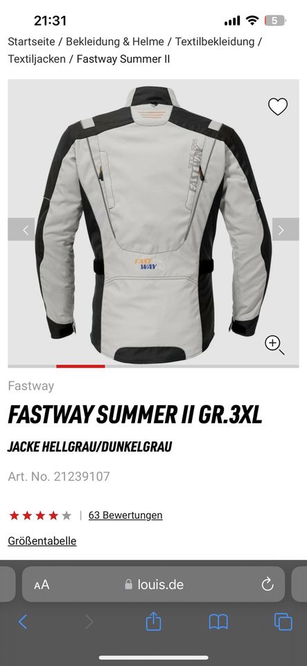 Fastway motorradjacke 3xl in Rosenheim