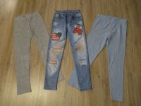 Leggings für Mädchen. 3-er Set, grau, Jeansstyle, blau, Gr. 116 Sachsen - Bernsdorf Vorschau