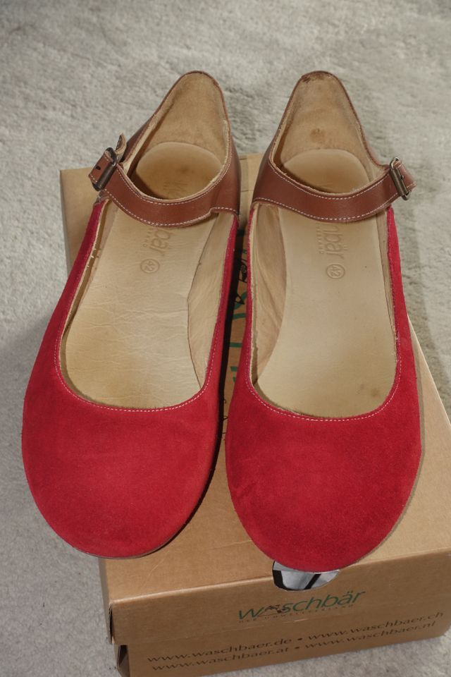 -Neu- Waschbär Öko Ballerinas rot/braun Gr.42 in Eppstein