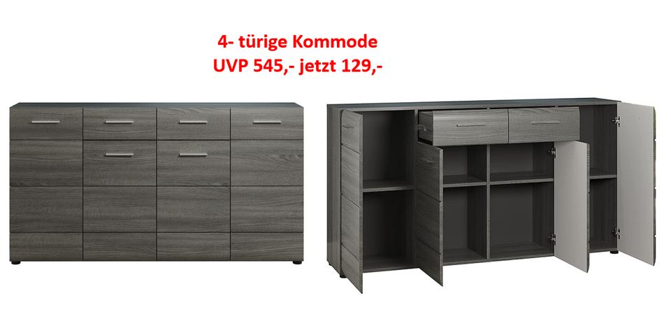 Kommode »Line« Rauch-Silber Schrank 3 Variationen NEU ab 59,- in Kassel